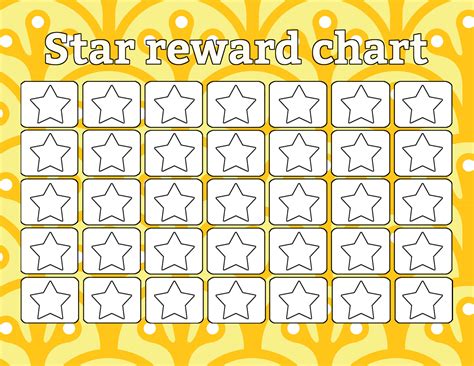 Free Reward Star Chart for School Holidays