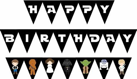 Star Wars Happy Birthday Banner Darth Vadar Star Wars