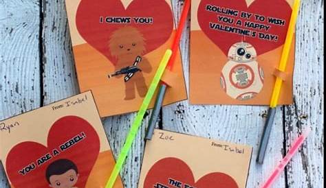 DIY Printable Star Wars Valentines Cards with Glowstick Lightsabers