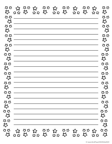 Star Border Lined Paper