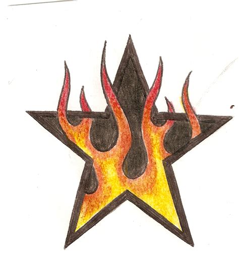 star on fire drawing