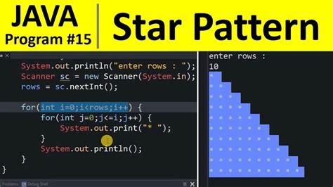 star pattern program in java w3schools