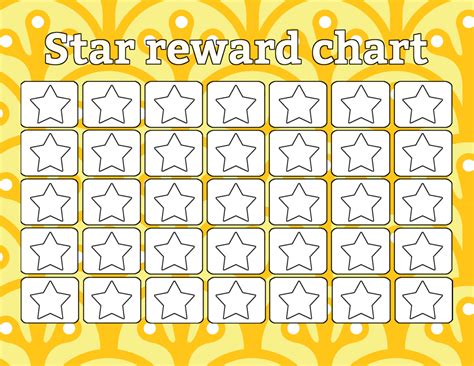 Free Reward Star Chart for School Holidays