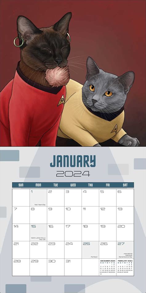 star trek cat calendar 2024