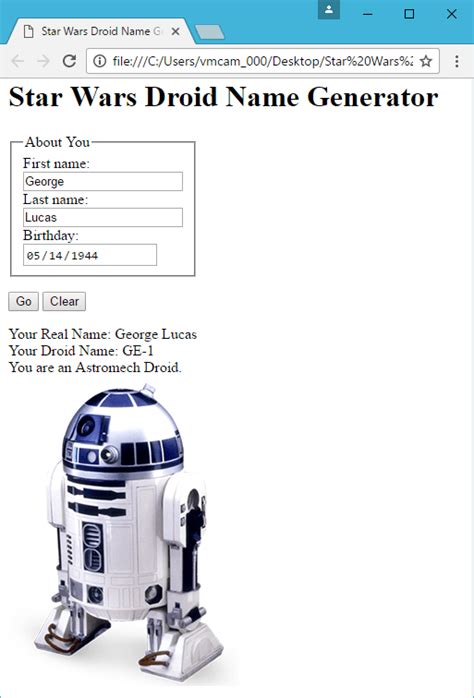 star wars droid generator