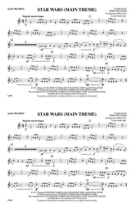 star wars main theme trumpet sheet music