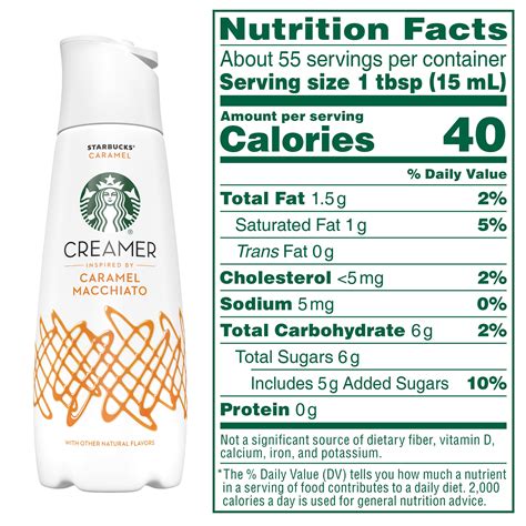 starbucks caramel macchiato creamer calories