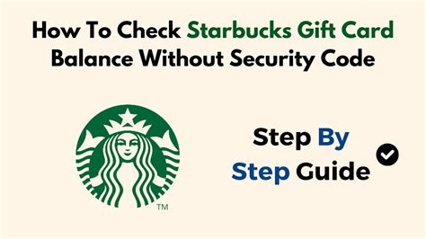 starbucks check balance without security code