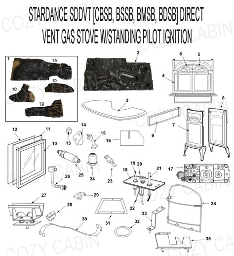 stardance direct vent gas stove parts
