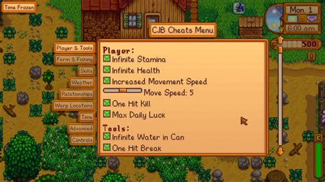 Stardew Valley Mod Cheat Menu