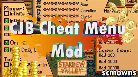 stardew valley mods cheat menu