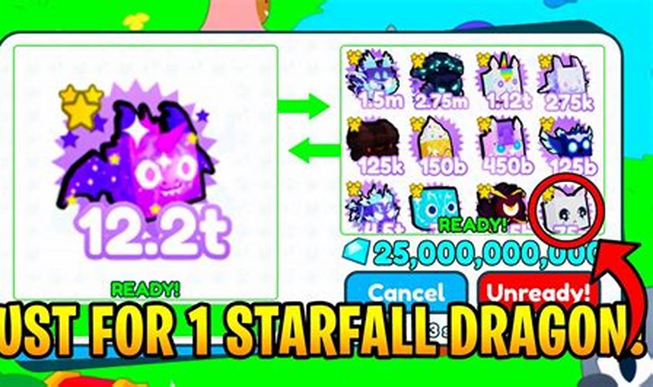 starfall dragon value pet sim x