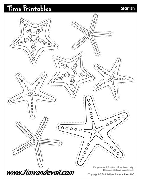 Starfish Stencils Printable