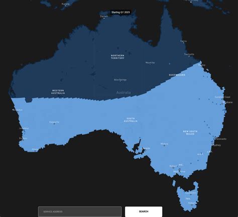 starlink satellite coverage map australia