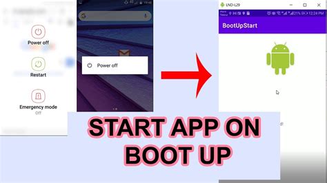 Android App Menu Button "Startup registration (run at startup