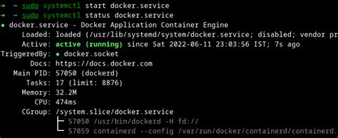 start docker service without systemctl