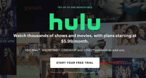 start free trial for hulu
