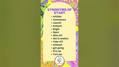 start synonym