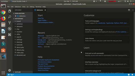 start visual studio code from command line ubuntu