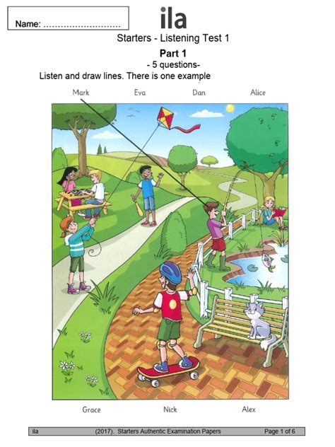 Starters Listening Test 1