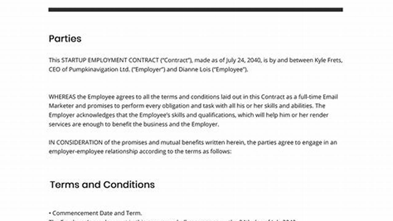 Startup Employment Contract
