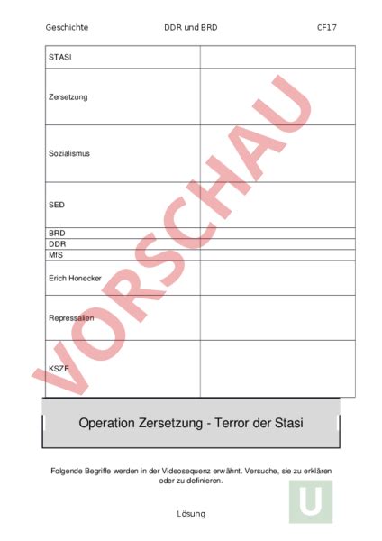 Das Leben der Anderen Arbeitsblatt