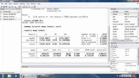 stata command for regression analysis