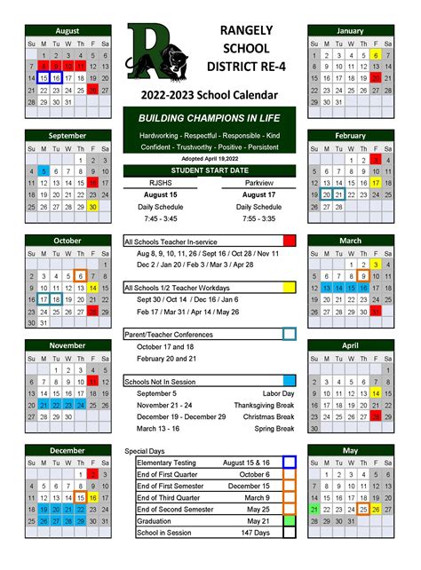 State College Area School District Calendar