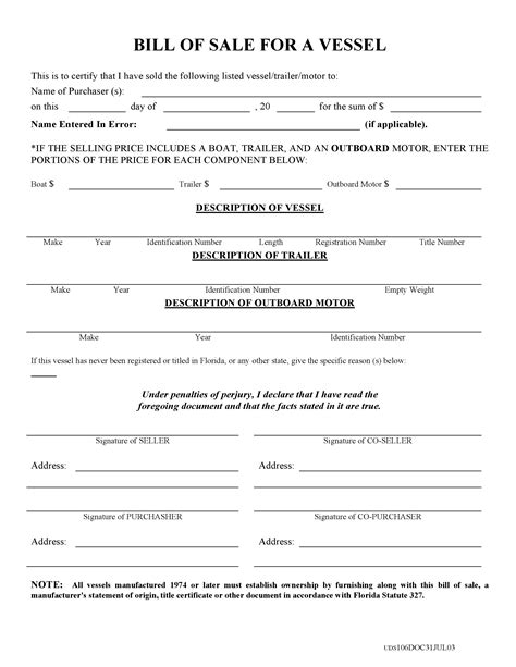 Illinois Boat Bill of Sale Small Business Free Forms