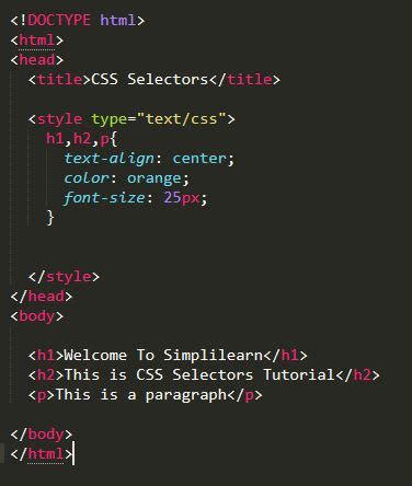 state and explain css selectors with suitable example