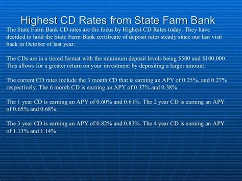 state farm bank cd rates