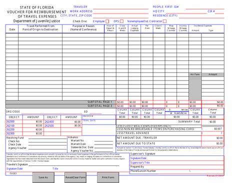 state of florida travel voucher form