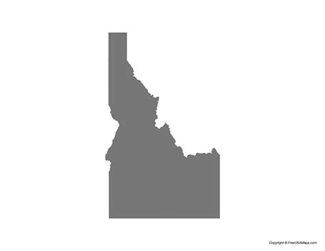 State Of Idaho Shape Printable