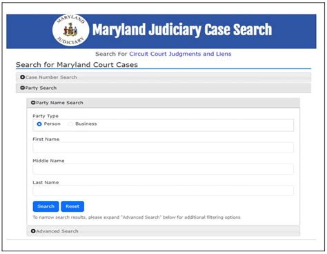 state of maryland case search