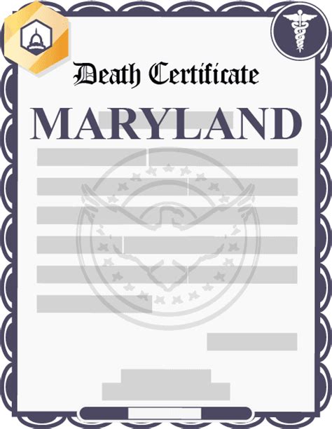 state of maryland certificate of death