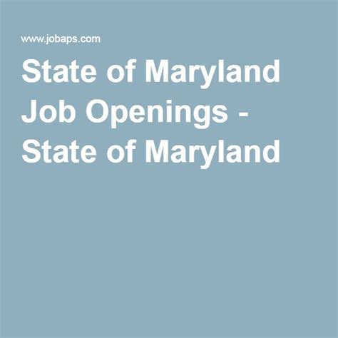 state of maryland job classifications