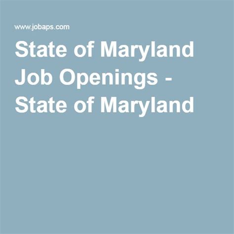 state of maryland jobs employment