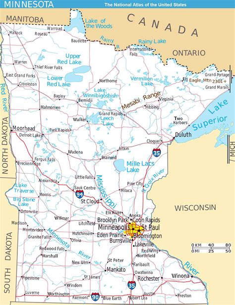 State Of Minnesota Printable Map