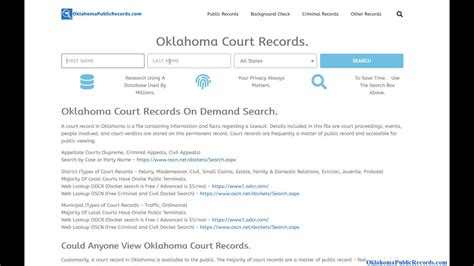 state of oklahoma court records