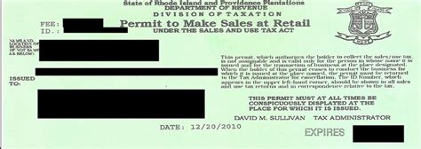 state of rhode island sales tax permits