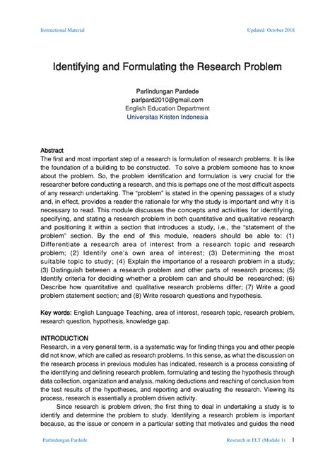state of the problem in research example qualitative