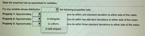state the empirical rule as specialized to variables