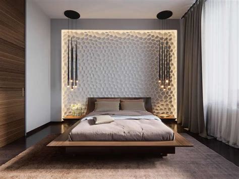Statement headboard in bedroom