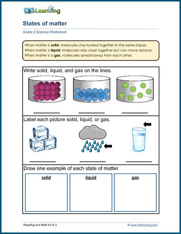 states of matter worksheet pdf with answers