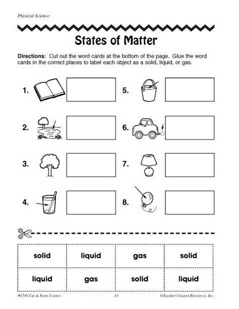 states of matter worksheet pdf with answers grade 2