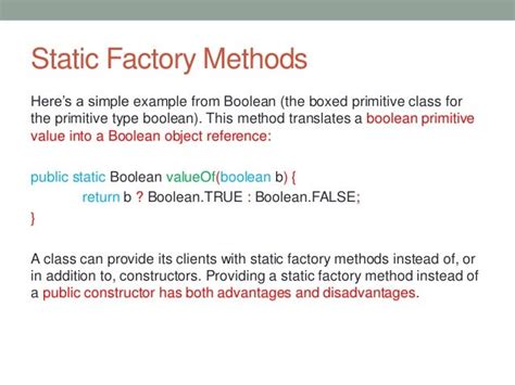 static factory method in java example