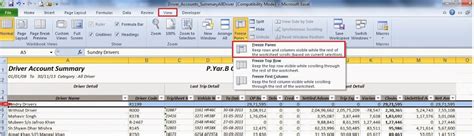 Static Header Excel