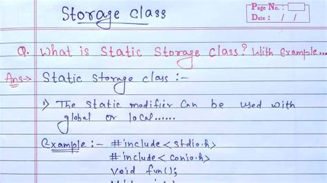 static storage class in c example