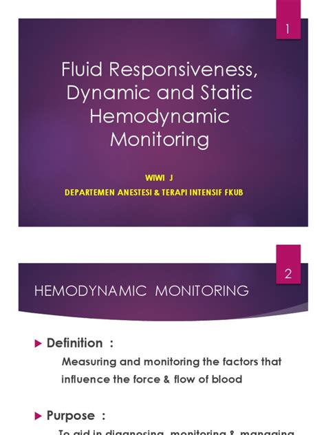 Static Vs Dynamic Hemodynamic Monitoring