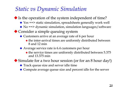 static vs dynamic simulation